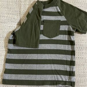 Green and grey striped. Boy shirt
